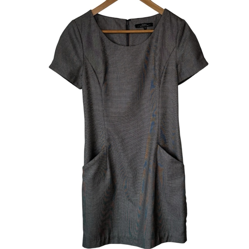 Weekend Max Mara Womens black white Sheath Short Sleeve Back Zipper  size medium